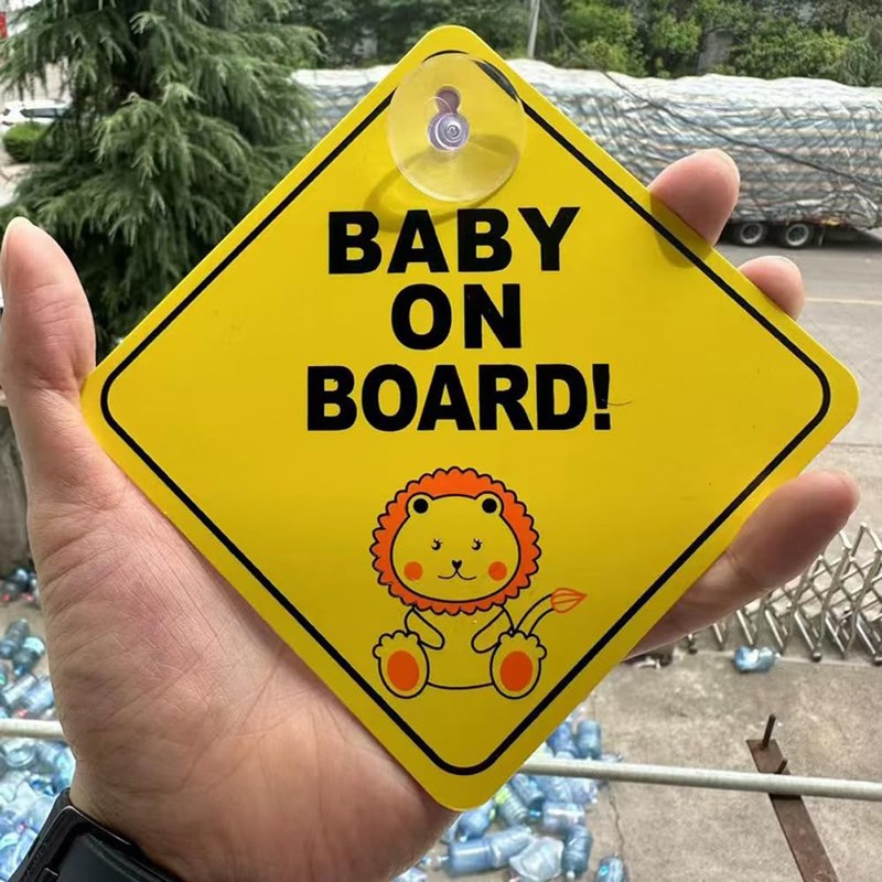 Lianjia 2Pcs Baby Car Warning Sticker, 5"x5" Safety Signs,Removable for