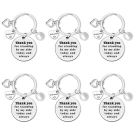 6Pcs Bridesmaid Keyring Set Bridesmaid Gifts from Bride Bridesmaid Keychain Wedding Jewelry for Bridesmaids Thank You Gifts for Best Friends Sister in Law Bachelorette Party Bridesmaid Proposal Gifts