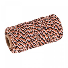 sourcing map Twine Packing String Wrapping Cotton Twine 100M/109 Yard Orange and Black White Rope for Gift Wrapping, Christmas Twine