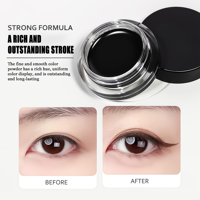 2 Colors Gel Eyeliner Waterproof - Long Lasting Eyebrow &