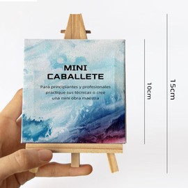 IRUEJFSR kit de 12 Caballete de Mesa, 10 * 10cm, lienzo para pintar mini para cuadro para dibujos niños y Suministros de Fiesta de Pintura Artística