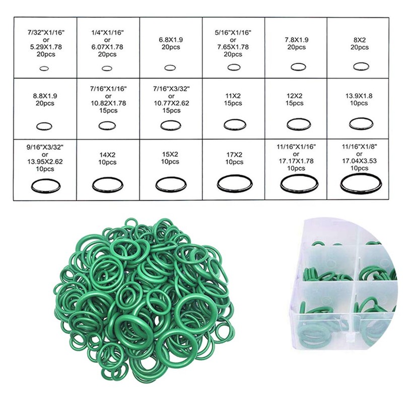 STRIVEHUGTOSUCCESS 270pcs 18 Grid R134a R12 Car Air Conditioner HNBR