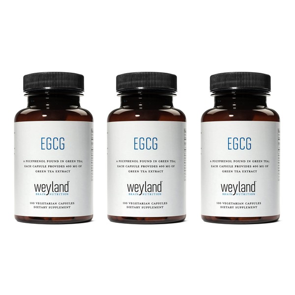 Weyland - EGCG from Green Tea Extract, 400 mg - Antioxidant Supplement - Vegan, Gluten Free - 100 Vegetarian Capsules (Pack of 3)