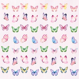 DazzJoy 8 Stück Schmetterling Geburtstag Deko Girlande, Schmetterling Hängende Wirbel Deko, Schmetterlinge Happy Birthday Girlande Banner, Schmetterlinge Geburtstagsgirlande Kindergeburtstag Deko