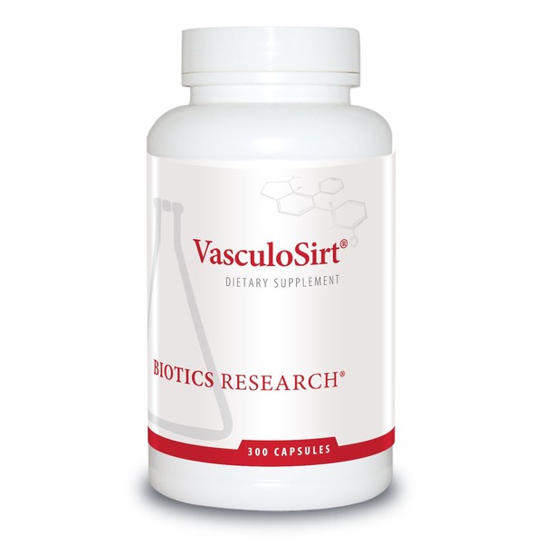 BIOTICS Research VasculoSirt®– Formulated with The Assistance of Mark Houston, MD, Cardiovascular and Healthy Support for Healthy Blood Flow Support, Healthy Aging, CoQ10, Resveratrol, Gingko (300)