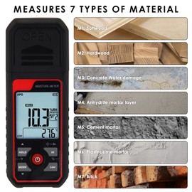 Digital Pin Type Wood Moisture Meter Temperature and Humidity Detector for Wood, Plaster, Drywall, Concrete Floors, Building Materials