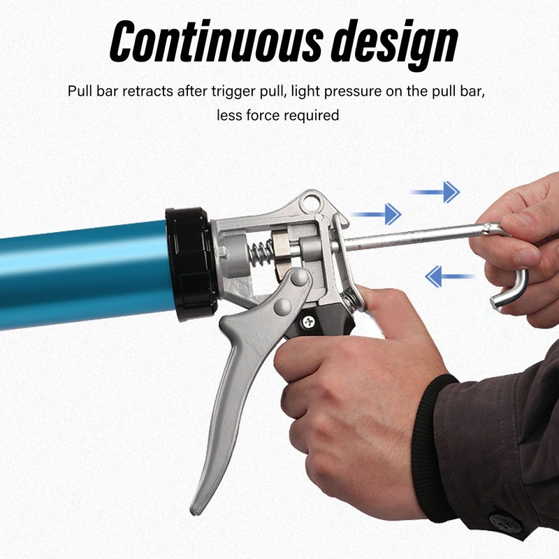 Professional Hand Caulking Gun Drip Free Aluminum Effort Saving Rotatable