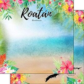 Scrapbook Customs 39192 Roatan Honduras Getaway 12 Inch x 12 Inch Double-Sided Scrapbook Paper - 1 Sheet