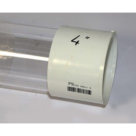 Clear acrylic Plastic Plexiglass Pipe tube 4" 114 mm 3 ft long stick 4.5" OD 3 mm wall