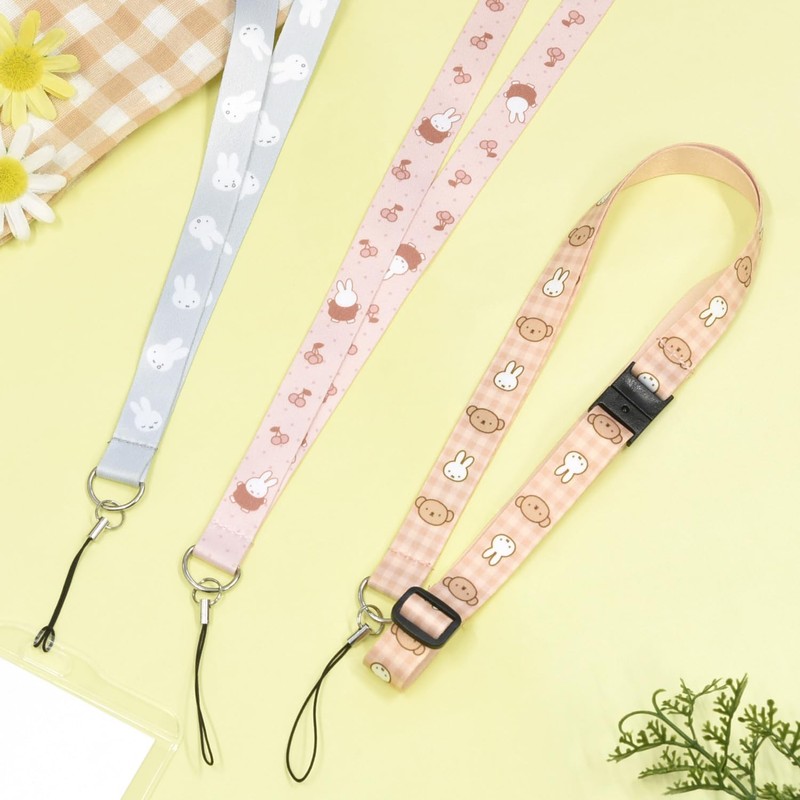 Gourmandies MF-471GY Miffy Neck Strap, Full Face Pattern