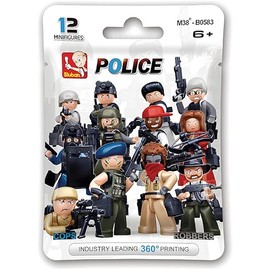 12-Piece Counter-Terrorism Battle Set - 6 Poseable SWAT Action Figures + 6 Bandit Figures (Role-Play Toy for Boys & Girls)