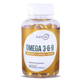 Omega 3 6 9 | Pescado, Linaza, Oliva | 280 Softgels | Natgel