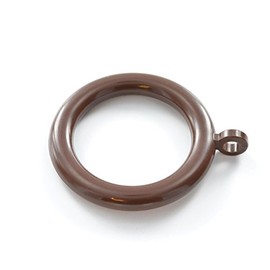 Bulk Hardware BH05952 Plastic Curtain Drapery Pole Rod Rings with Fixed Eye, Inner Dia. 28mm (1.1/4 inch) Outer Dia. 40mm (1.1/2 inch) - Dark Brown, Pack of 25