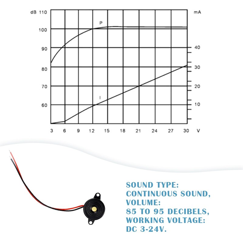 UPIQNG 3-24V Electronic Buzzer 90 dB Piezo Buzzer Active Piezo