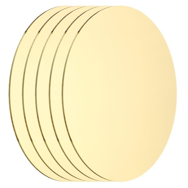 sourcing map 5 Pcs Round Brass Plate, 90mm(3.54") Dia Pure