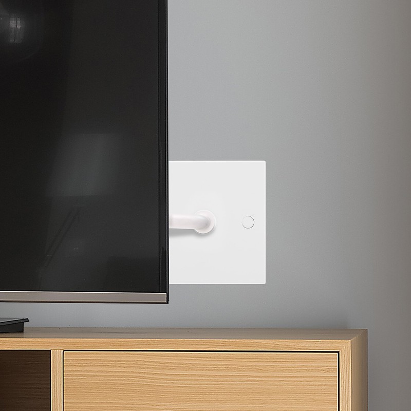 BG Electrical 960-0J Single Co-Axial Socket, White Moulded, Square Edge