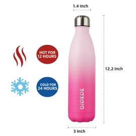 BJPKPK Stainless Steel Water Bottles -25oz/750ml -Insulated Water bottles,Sports water bottles Keep cold for 24 Hours and hot for 12 Hours,BPA Free water bottles-Cherry Blossom