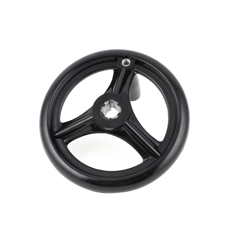 Sourcingmap 16mmx160mm Black 3 Spoked Lathe Handwheel Hand Wheel with