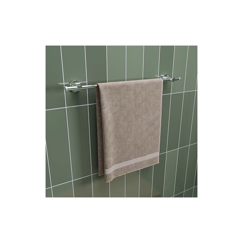 Croydex Chrome Wall Mounted Modern Towel Rail - Durable Stainless