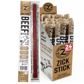 Zick's Original Beef Meat Snacks 1.3oz | Hardwood Smoked, Gluten-Free, Paleo Friendly, High Protein, No Hormones or MSG | Individually Wrapped Clean Snack for Work, Gym, Travel | Beef 24 - Caddie