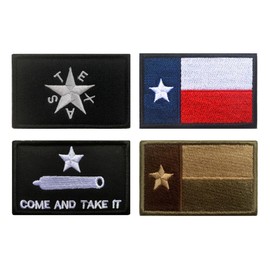 4 Pieces Texas Lonely Star Military Combat Patch Military Tactical Flag Patches Hook & Loop Tactical Embroidery Patch for Clothes,Jeans,Jackets,Caps,Backpacks,Vest Etc