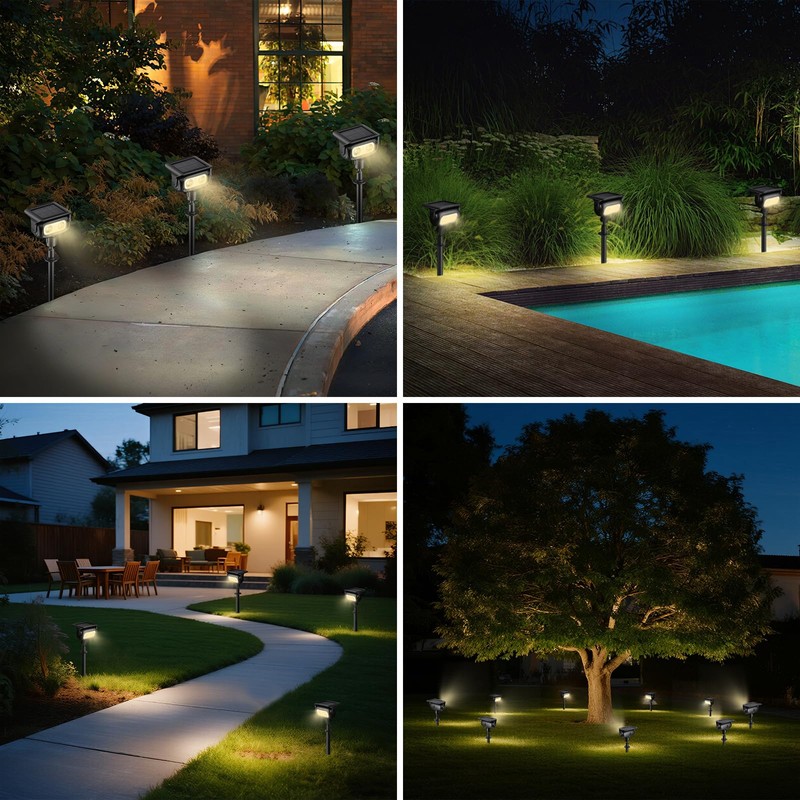 Lebenwell Solar Lights Outdoor, Motion Sensor Outdoor Solar Spotlights Waterproof,