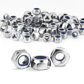 GUOYIHUA M6 Nuts Stainless Steel, 150 Pieces Hex Nuts M6, DIN985 Self-Locking Nuts, Stop Nuts, Locking Nuts, M6 Metric Thread Lock Nuts Set