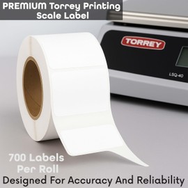Aquos Torrey Printing Scale Label TR-8010 Blank UPC Standard Label for LSQ-40L Scale | 700 Labels Per Roll | Thermal White Label Rolls | 24 Rolls
