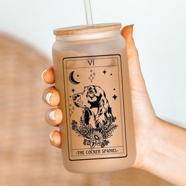 Dog Tarot Card Tumblers, dog mom tumbler,:_Cocker Spaniel