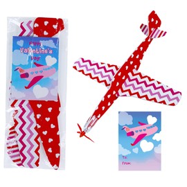 Winlyn 32 Sets Valentines Day Foam Airplanes Glider Planes with Cards for Kids Boys Girls Valentine Planes Party Favors School Classroom Gift Exchange Valentines Treats Prizes Goodie Bag Stuffers Toys