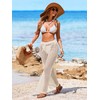 BreathSunny Womens Crochet Open Knit Tie Drawstring Swimsuit Coverup Pants