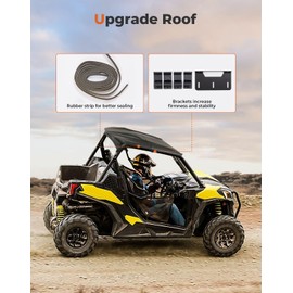 KEMIMOTO Upgrade Hard Roof Compatible with Can Am Maverick Commander 2021-2024, Sport Trail 1000r DPS XT 2018-2024 2 Pieces Combination Roof Top Replace #715006218