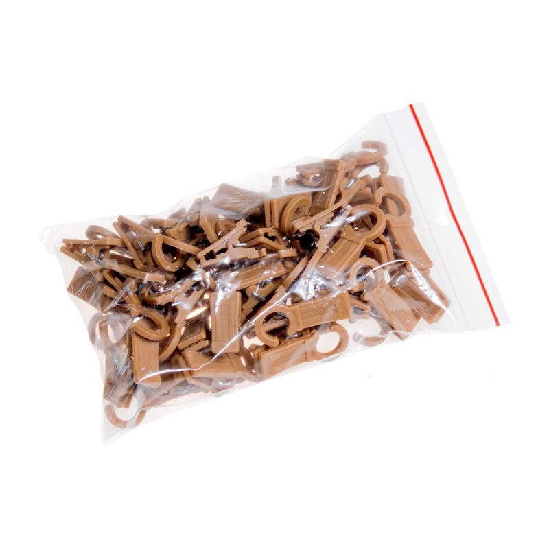 Curtain hooks for rings, oak, 25 pieces, 10 mm diameter,