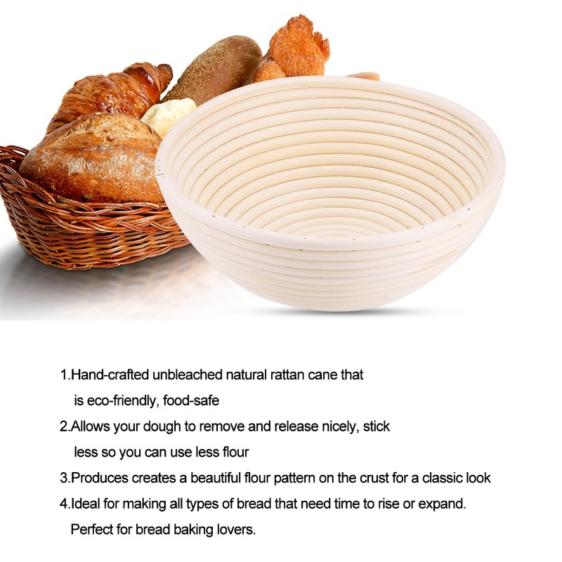 Handmade Unbleached Natural Cane Banneton Proofing Basket Dough Bread Baking