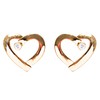 ACCESSORIESFOREVER Women Valentines Jewelry Crystal Rhinestone Chic Open Heart Earrings