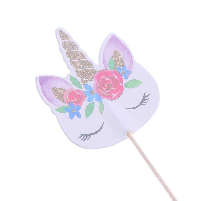 CCINEE 48 piezas de decoración de unicornio arcoíris para cupcakes,
