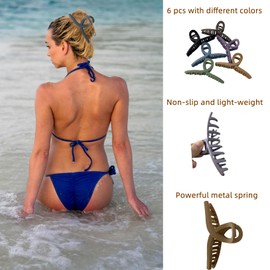 Hair Claw Clips Non-Slip Large Claw Hair for Women and Girls, Strong Hold Banana Jaw Clips for women 6 pcs