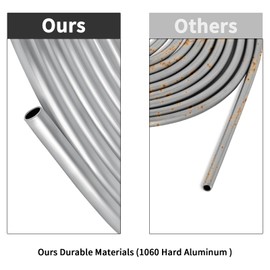 MuHize 3/8 Inch Aluminum Tube, 25 ft 3/8" Hard Fuel Line, Flexible Metal Tubing, Easy to Bend and Corrosion Resistance, Use In Plumbing Fuel Systems, Oil Systems, Water Systems And Air Systems