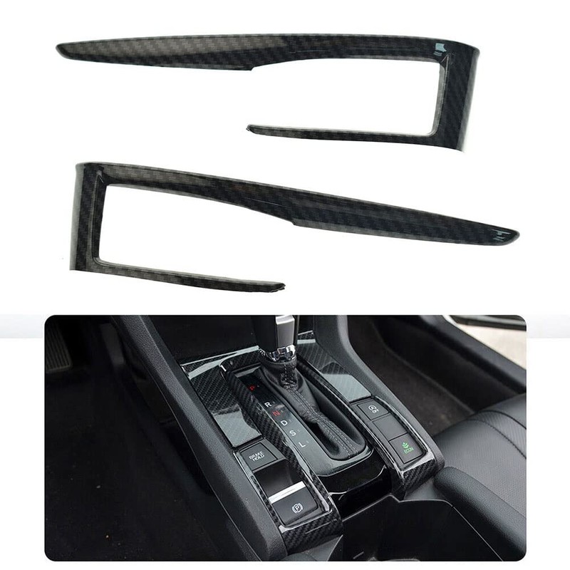 TEAMWILL 1Set Black Interior Gear Shift Box Strip Cover Trim