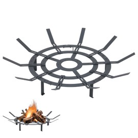 Aoodor 31 in Fire Grate, Round Adjustable Size Smoke-Free Fire Pit Grate, Heavy Duty Burning Log Grate for Outdoor Campfire, Hearth Wood Stove and Outdoor Camping, Black