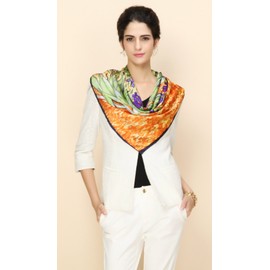 Grace Scarves 100% Silk Scarf With Hand Rolled Edges, Large, Vincent van Gogh, Irises in the Garden