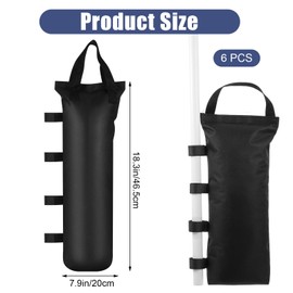 6 Pack Canopy Weight Sand Bags Black 168 LBS Large Canopy Support Frame Fixed Sandbag Windproof Sandbag Canopy Weight Bags for Instant Outdoor Sun Shelter Patio Umbrella, No Sand