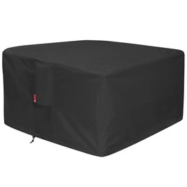 SheeChung Large 44'' Square Fire Pit Cover - Waterproof 600D Heavy Duty Square Patio Fire Pit Table Cover Black (44''L x 44''W x 24''H)-Fits 40",42",43",44"Firepit/Bowl Cover