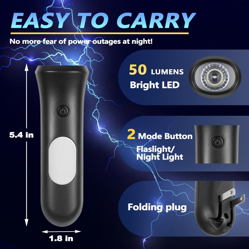 ROSSEX 4 in 1 Emergency Lights for Home Power Failure,