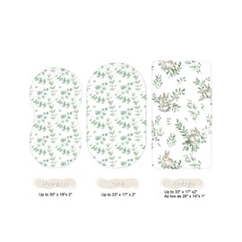 Bassinet Sheets for Baby Girls Boys 2 Pack, Fitted Baby Mattress Sheet for Rectangle, Oval, Hourglass Bassinet Mattress, Breathable Cozy & Universal Fit (Bunny Meadow)