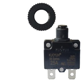 Genuine KUOYUH 25A 88 Series Circuit Breaker 125/250VAC 50/60Hz Push-to-Reset (25A)