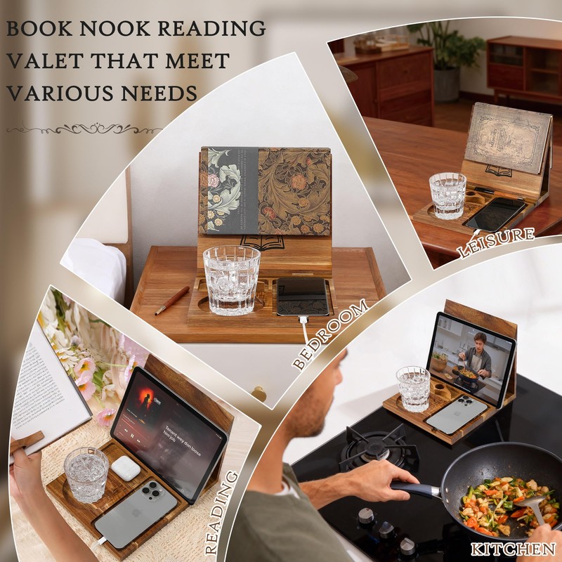 Book Holder Stand for Reading Rest Wooden Book Rest Book
