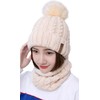 IYEBRAO Womens Winter Knit Beanie Hat Scarf Set for Girl