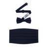 Conjunto de pajarita de satén formal para hombre, marino, Una