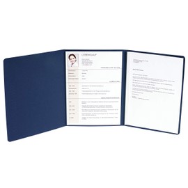 Exacompta Excellence 49707B Application Folder in Linen Look Made of Extra Strong Colorspan Cardboard Vertical Embossing 3 Parts with 2 Slide Bars for DIN A4 Dark Blue